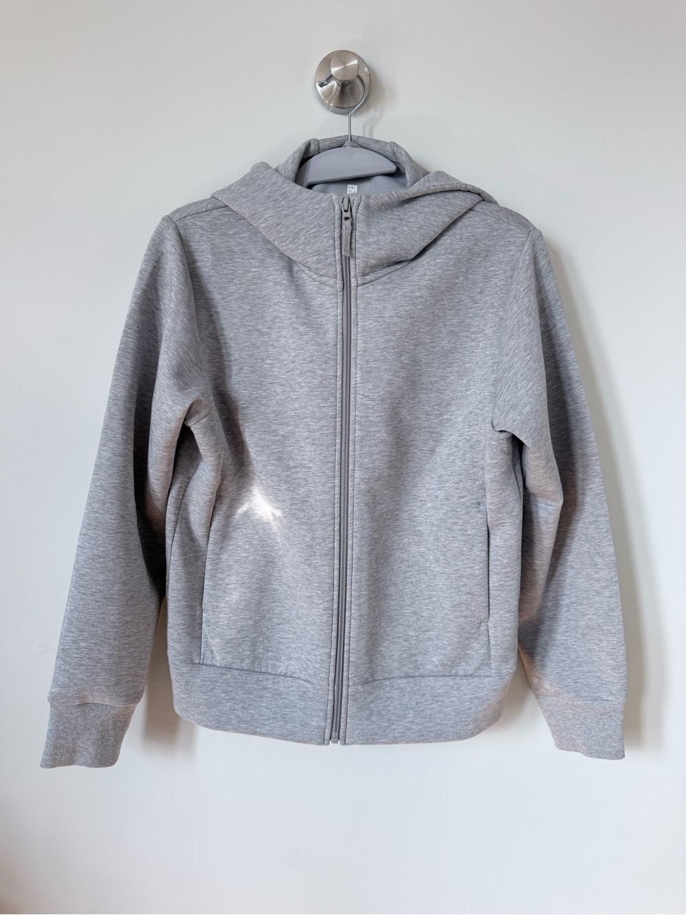 Uniqlo Stretch Dry Sweat Full-Zip Hoodie in light gray